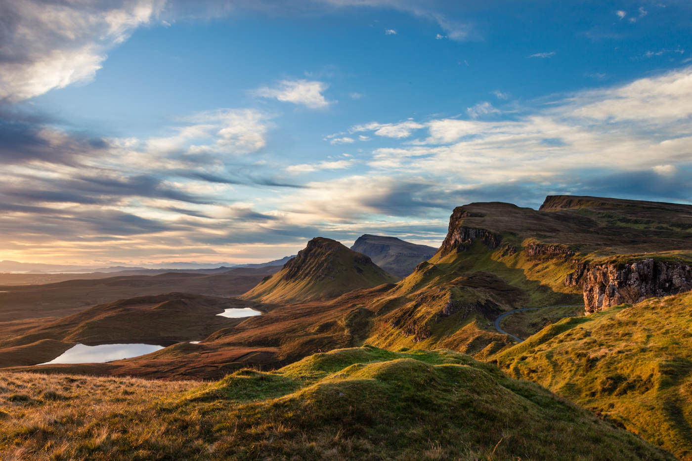 Quiraing landscape on the isle of Skye in Scotland